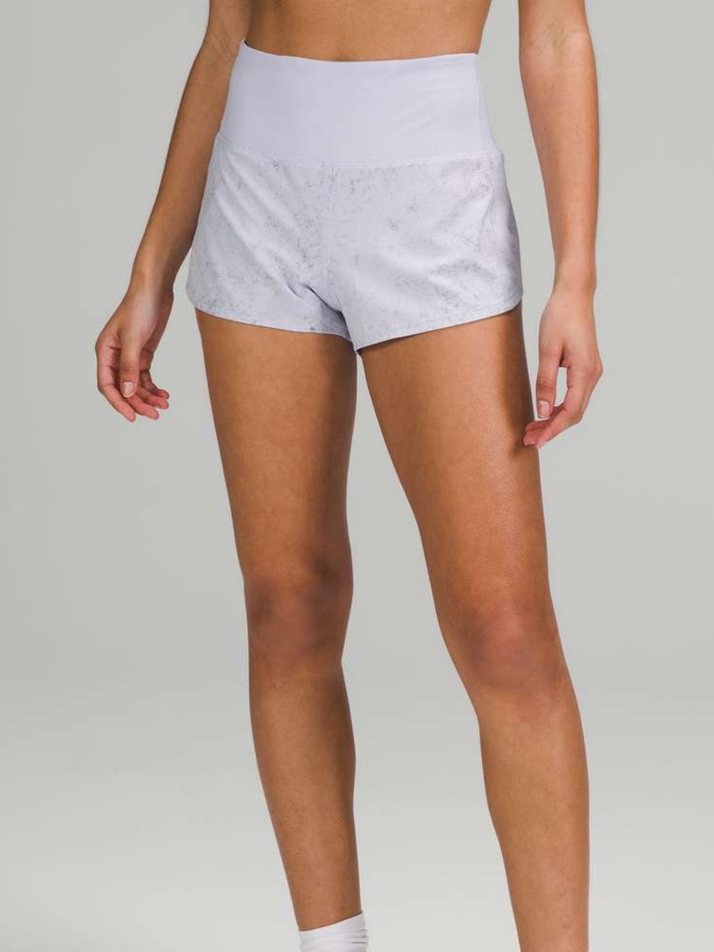 AVIA Light High-Rise Gray Purple Patterned Women's Athletic Shorts Size Medium